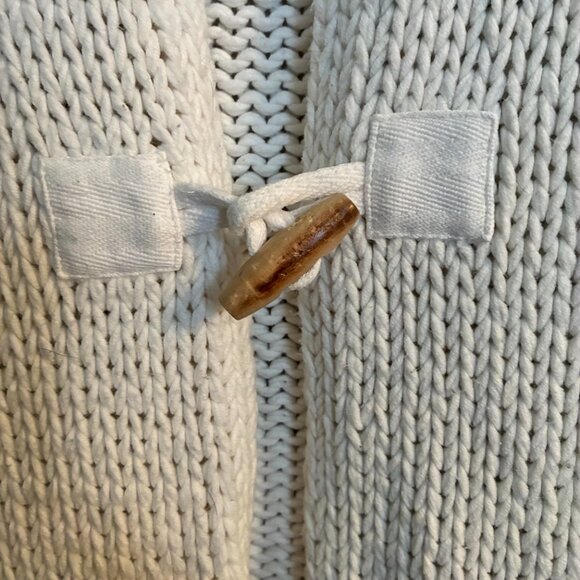 Smart Set White Cardigan with wood buttons and large collar - Picture 4 of 8